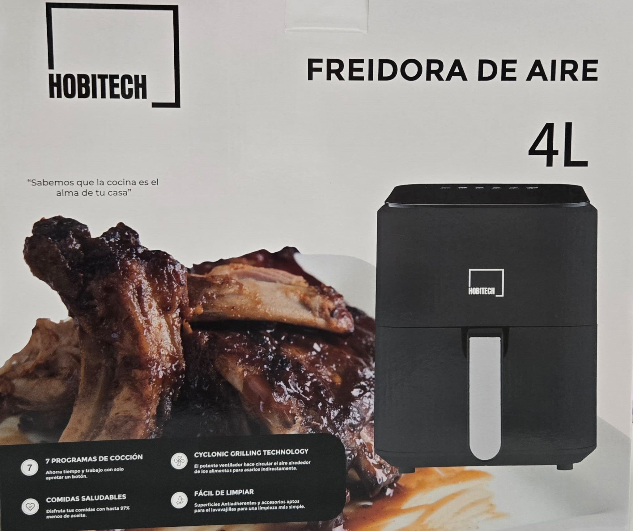 Freidora de Aire Sin Aceite 4 Litros Hobitech