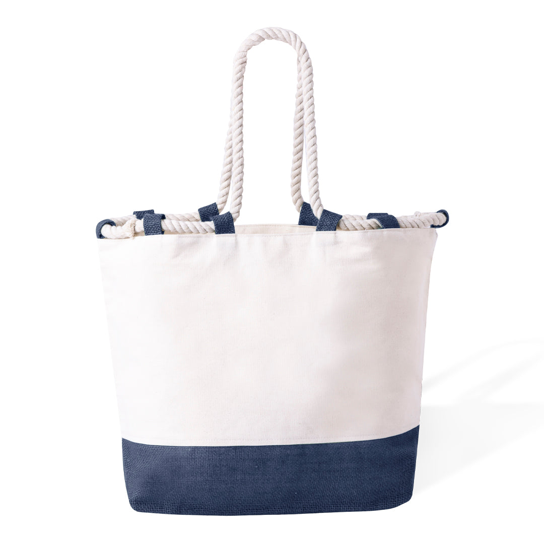 Bolsa de Playa: Estilo Náutico en Algodón Reforzado y Base de Yute