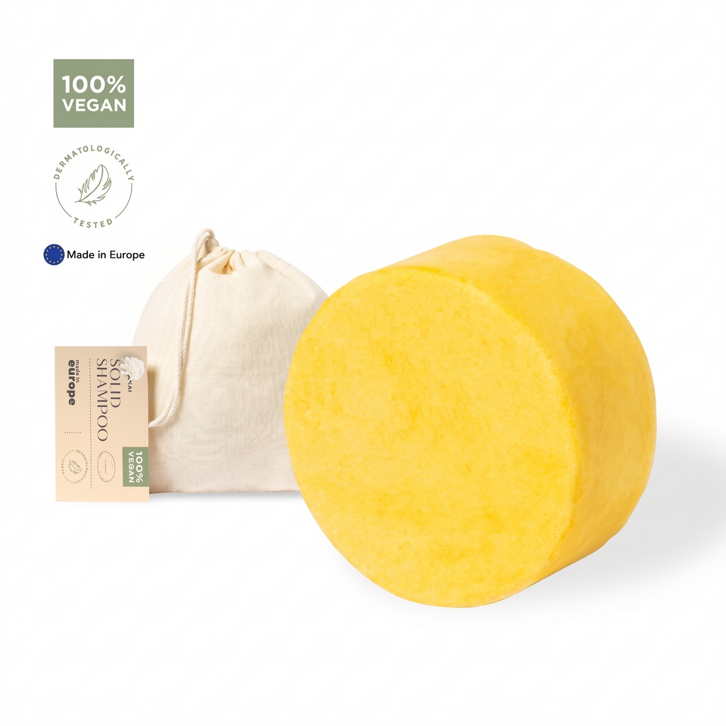 Champú Sólido Vigorizante Aloy Lohe | Con Shikakai, Oliva y Karité (80g)
