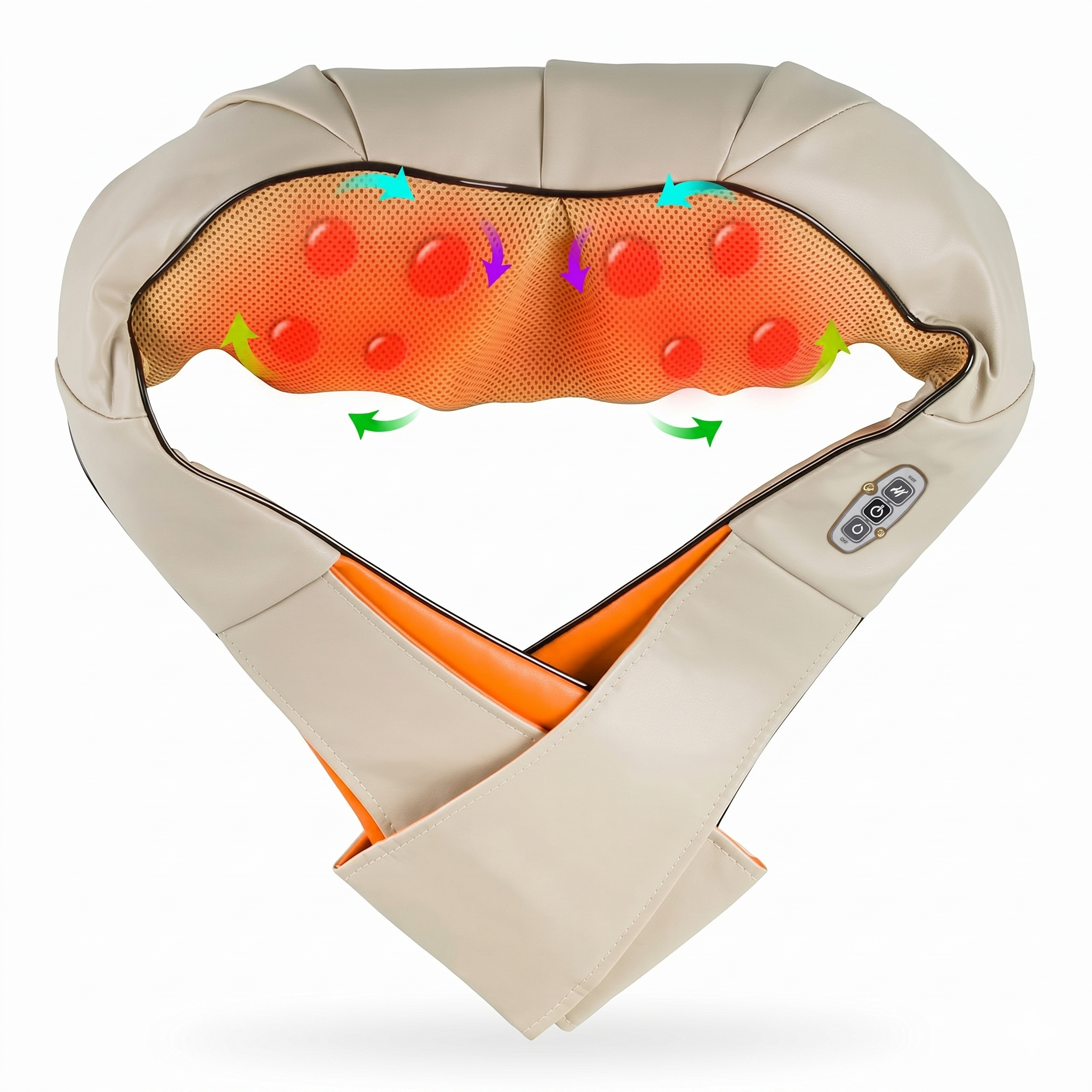Masajeador Cervical Ergonómico con Calor Infrarrojo | Rotación Bidireccional