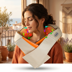 Masajeador Cervical Ergonómico con Calor Infrarrojo | Rotación Bidireccional