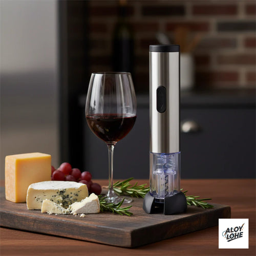 Abridor de Vino Eléctrico en Acero Inoxidable: Sacacorchos Automático con Luz LED