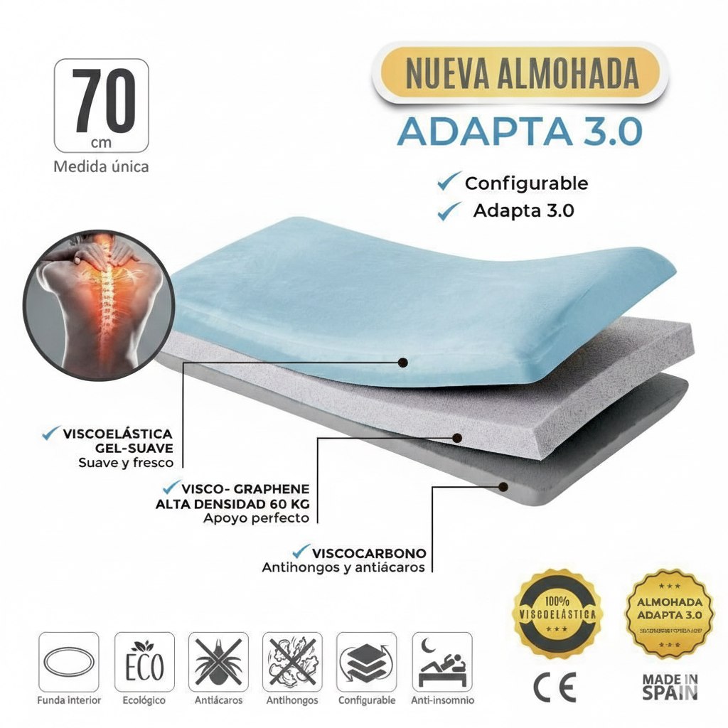 Almohada Adapta 3.0 Lohe D'Lushe: Sistema de Confort Personalizado