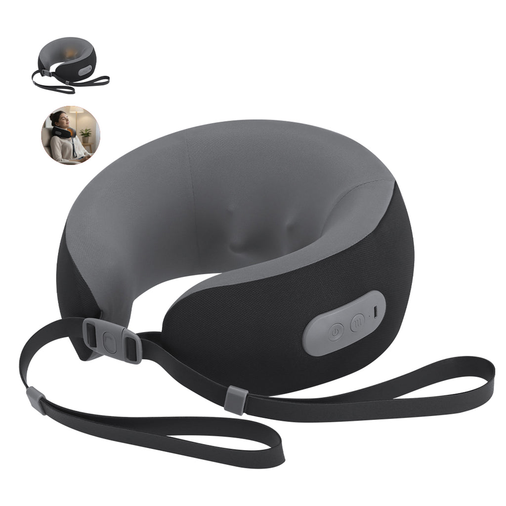Almohada de Viaje Ergonómica Somnus: Cojín Recargable con Función de Vibración y Calor