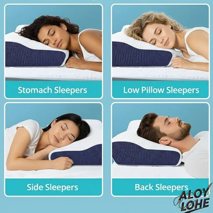 Almohada Viscoelástica ErgoWave Aloy Lohe: Diseño Ergonómico y Confort Cervical