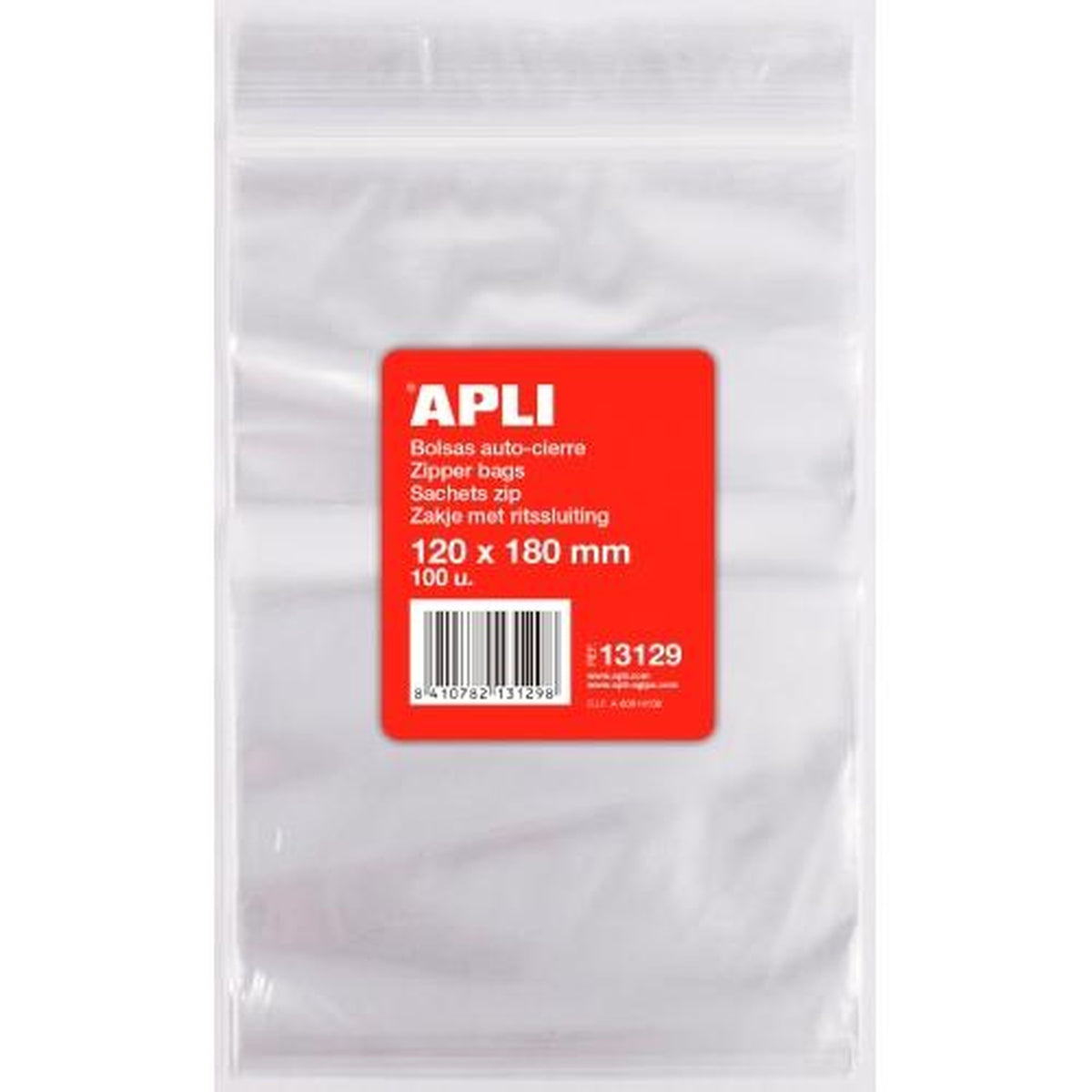 APLI Bolsas Autocierre 120x180mm Pack 100 ud | Aloy Regalos