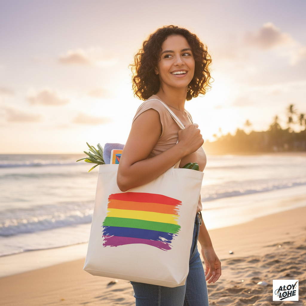 Bolsa de Algodón Arcoíris – ¡Lleva tu Felicidad y Estilo a Todas Partes!