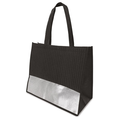 Bolsa Aloy Lohe Negro Plata: Tote Bag de Alta Resistencia con Acabado Metalizado