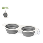Bowl Plegable para Mascotas con Doble Compartimento - Caña de Trigo