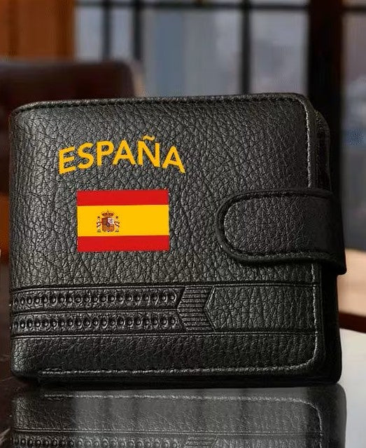 Cartera de Cuero PU con Bandera de España