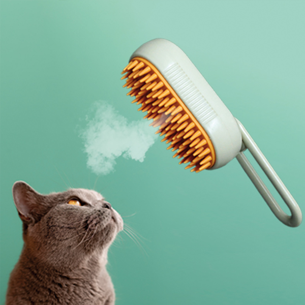 Cepillo de Vapor para Mascotas 3 en 1 – Masaje Relajante, Eliminación de Pelo y Brillo Natural