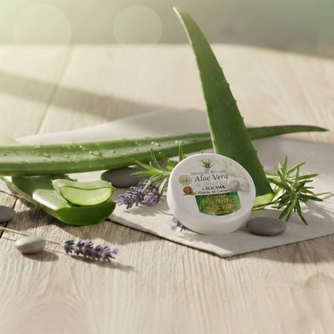 Crema de baba de caracol y aloe vera, vista lateral del envase