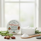 Crema Arganatural, vista del envase con tapa abierta