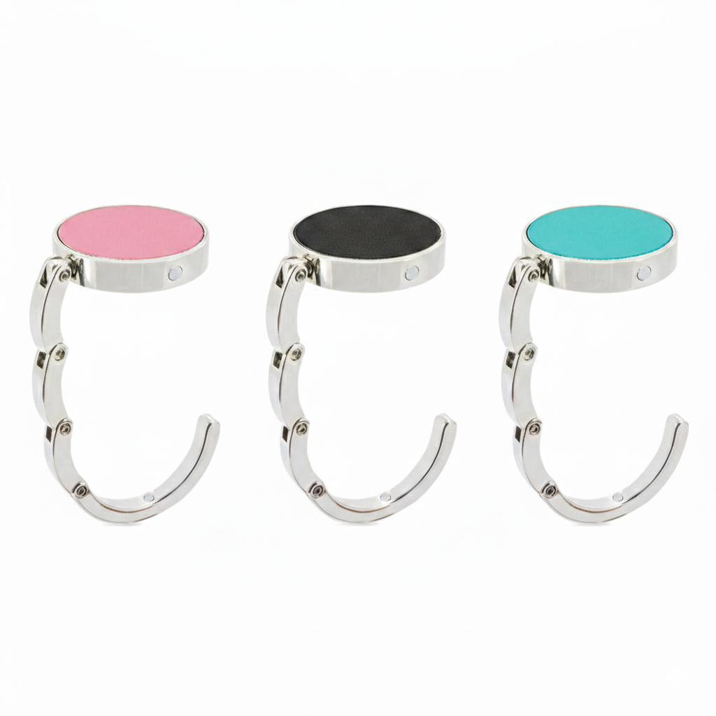 Cuelga Bolsos Portátil y Plegable: Accesorio de Higiene y Seguridad