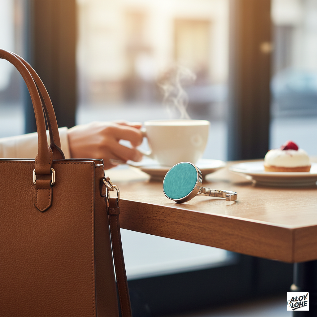 Cuelga Bolsos Portátil y Plegable – Seguridad y Estilo para tu Bolso en Cualquier Lugar