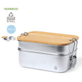 Fiambrera de Acero Inoxidable Reciclado Aloy: Diseño Sostenible y Doble Compartimento