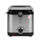 Freidora Eléctrica Compacta de 1.5L: Acero Inoxidable y 900W de Potencia