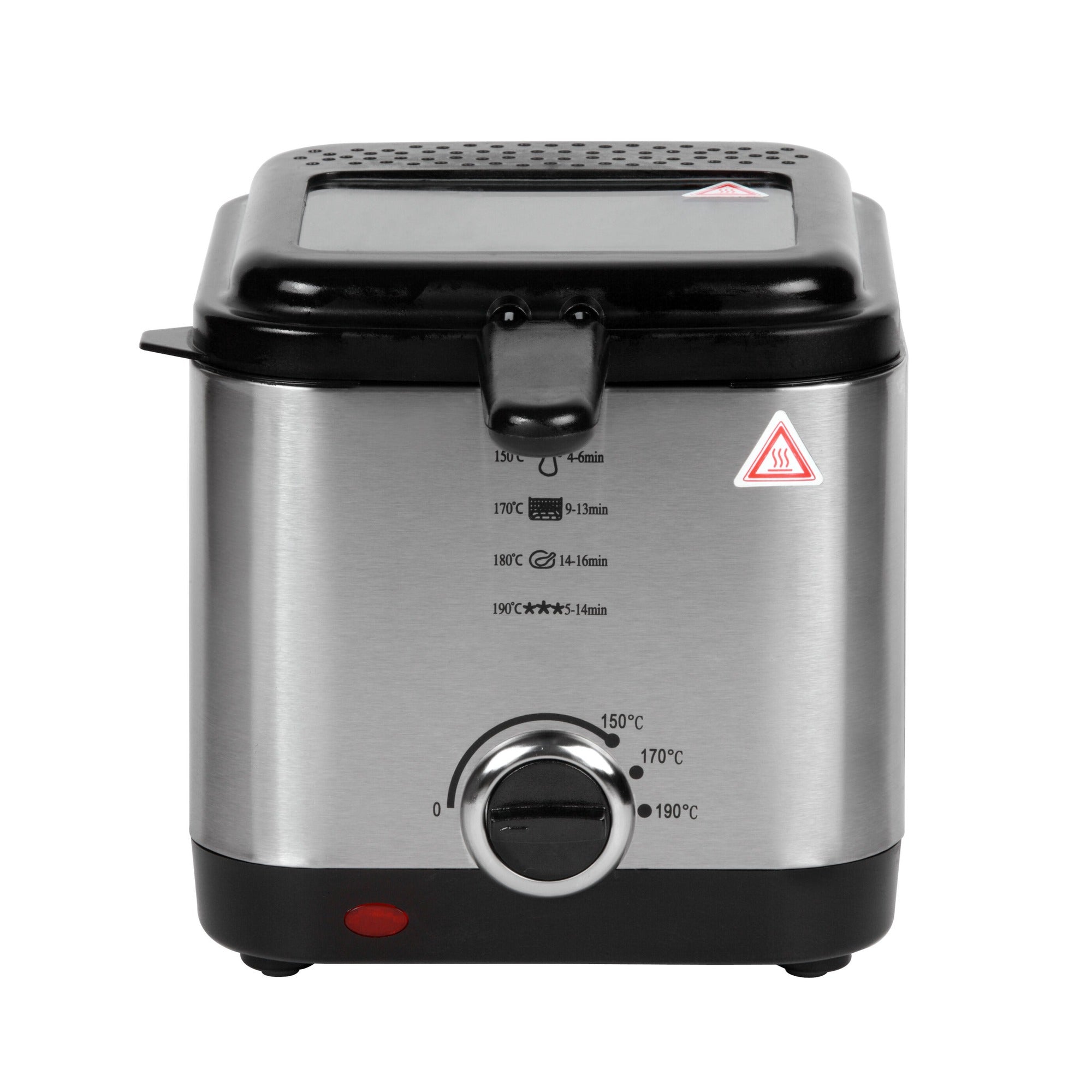 Freidora Eléctrica Compacta de 1.5L: Acero Inoxidable y 900W de Potencia