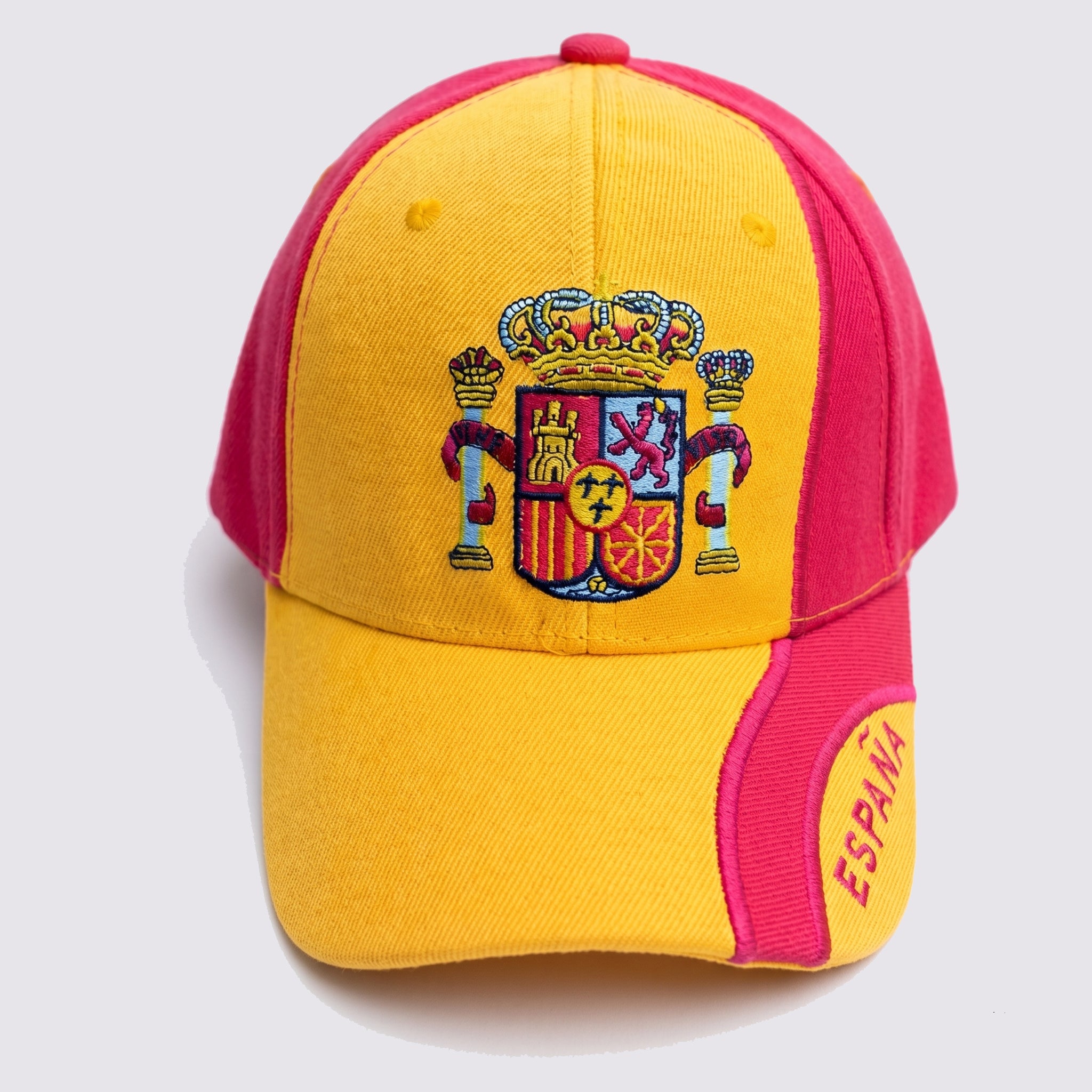Gorra de España Deportiva Roja y Amarilla con Escudo Bordado | Visera Ajustable Casual