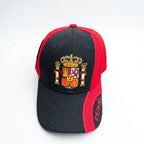 Gorra de España Deportiva Negra y Roja con Escudo Bordado | Visera Ajustable Casual