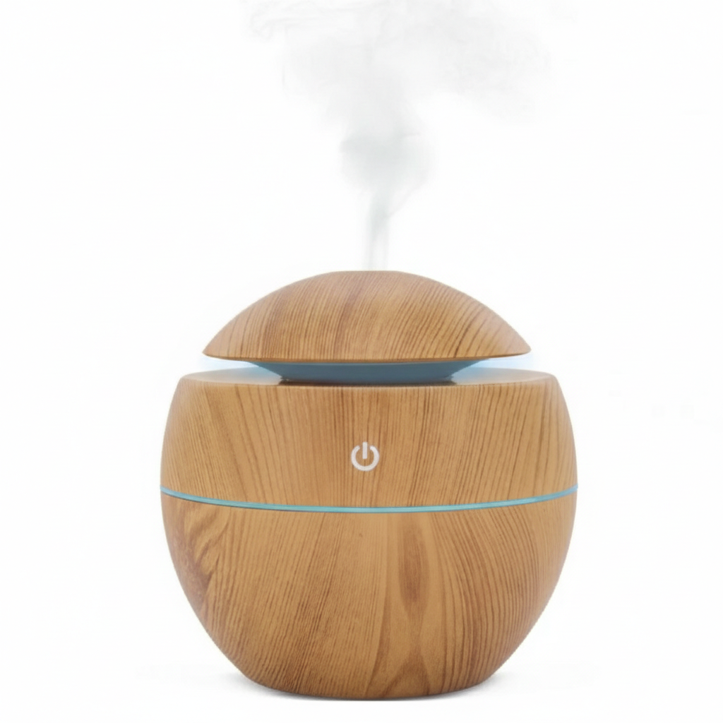 Humidificador y Purificador de Aire: Diseño en Madera Natural y Doble Acción