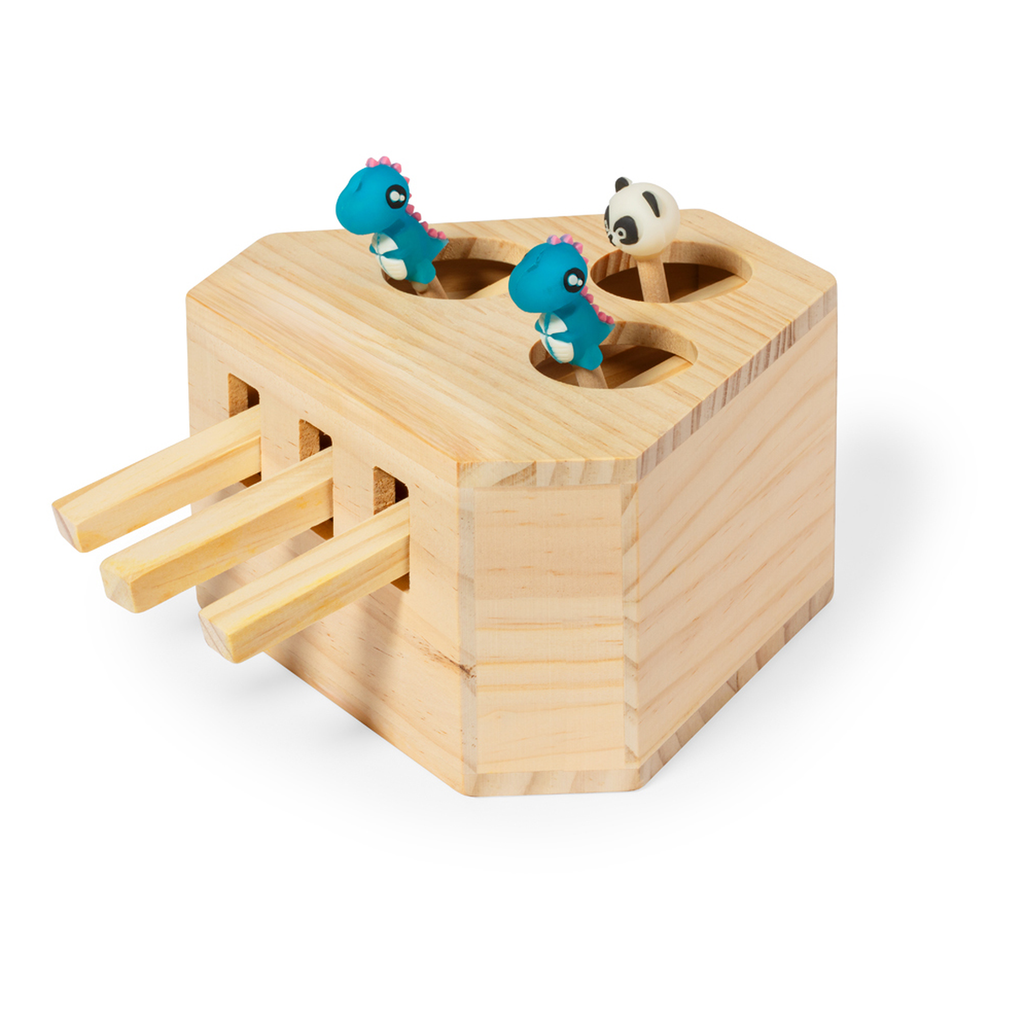 Juguete Interactivo de Madera para Gatos con 3 Figuras Sorpresa
