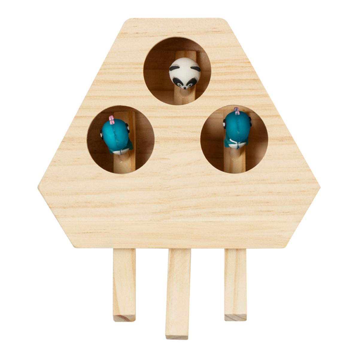 Juguete Interactivo de Madera para Gatos con 3 Figuras Sorpresa