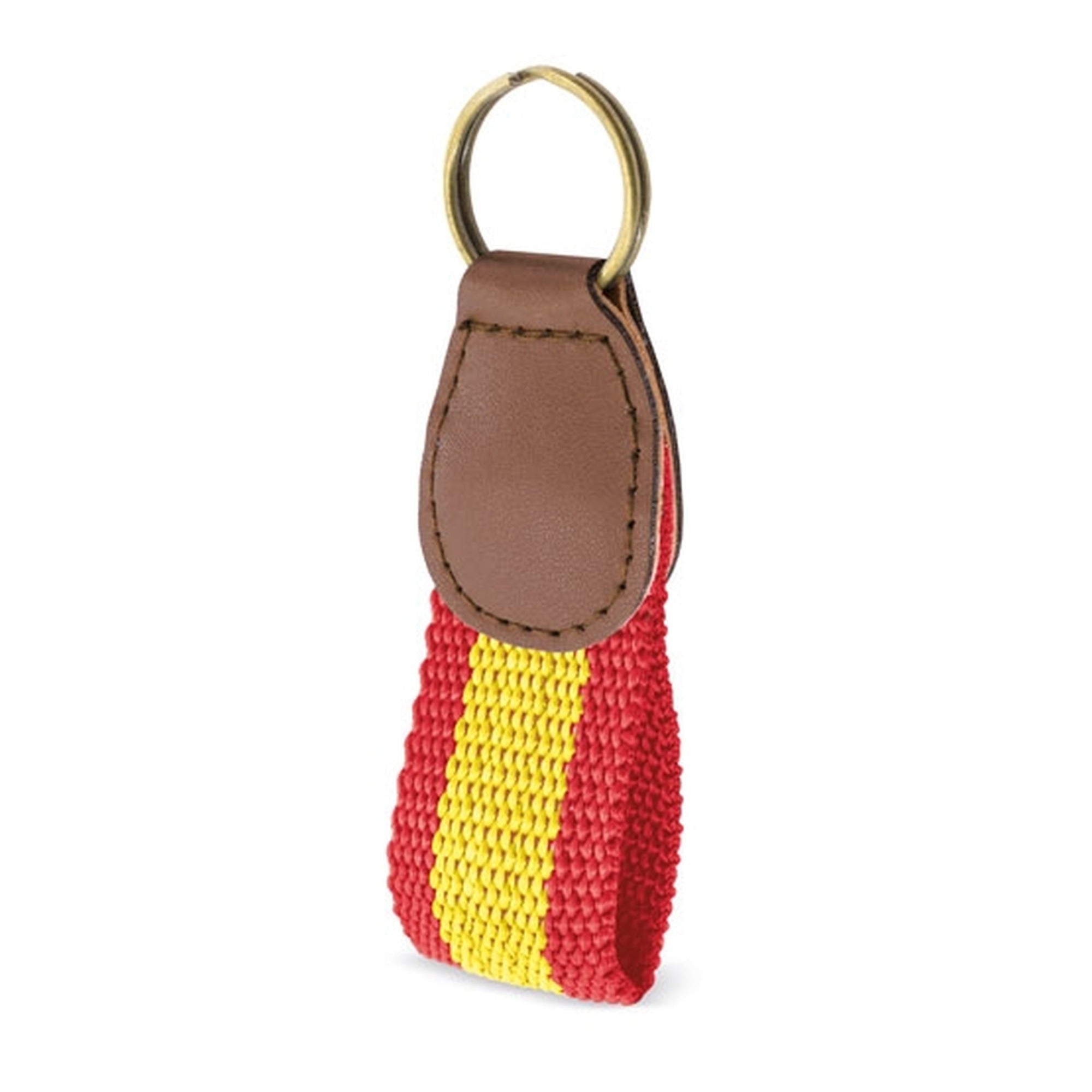 Llavero Bandera de España en Piel Sintética y Nylon | Colgante Rojo y Amarillo