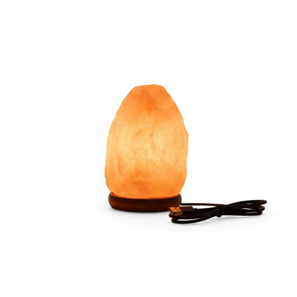 Mini Lámpara de Sal del Himalaya USB – Bienestar Portátil y Energía Positiva para tu Espacio