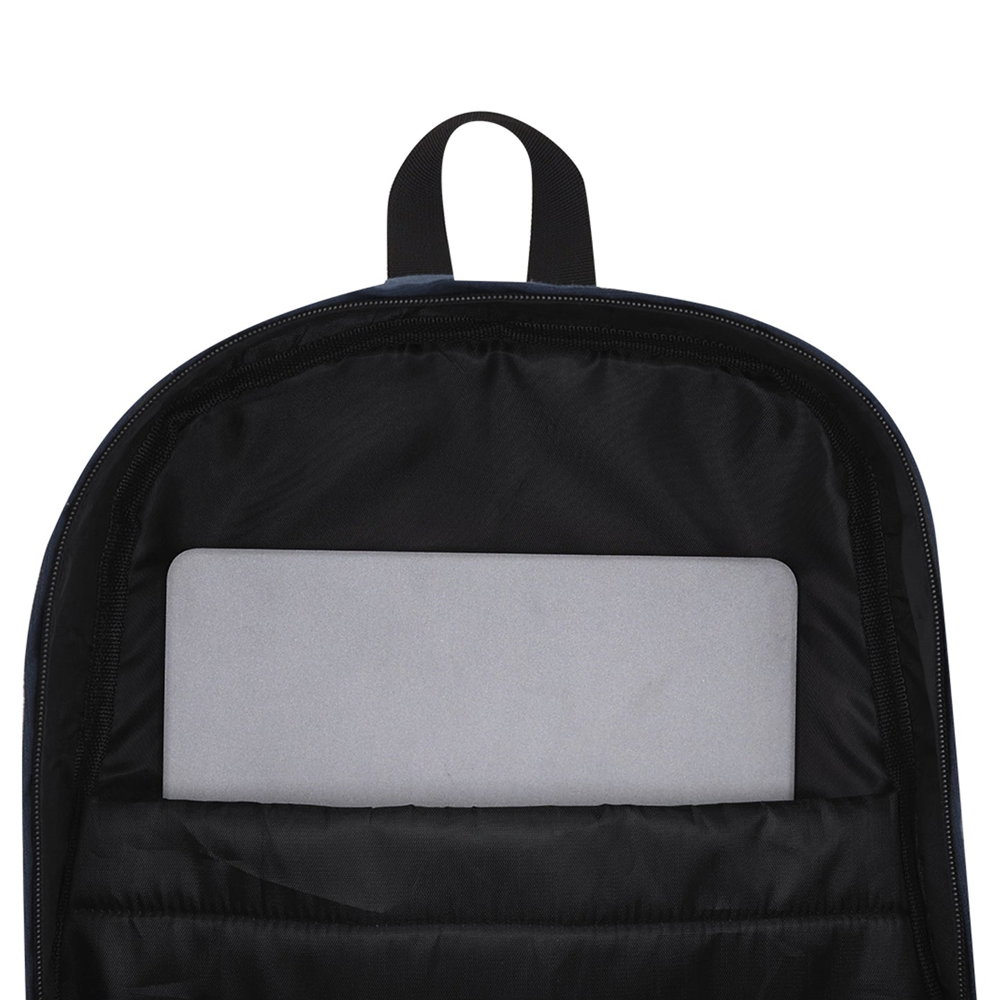Mochila de Algodón Reciclado para Portátil 15" | Mochila de Viaje Adaptable a Trolley (Natural / Azul Marino)