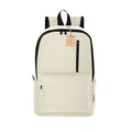Mochila de Algodón Reciclado para Portátil 15" | Mochila de Viaje Adaptable a Trolley (Natural / Azul Marino)