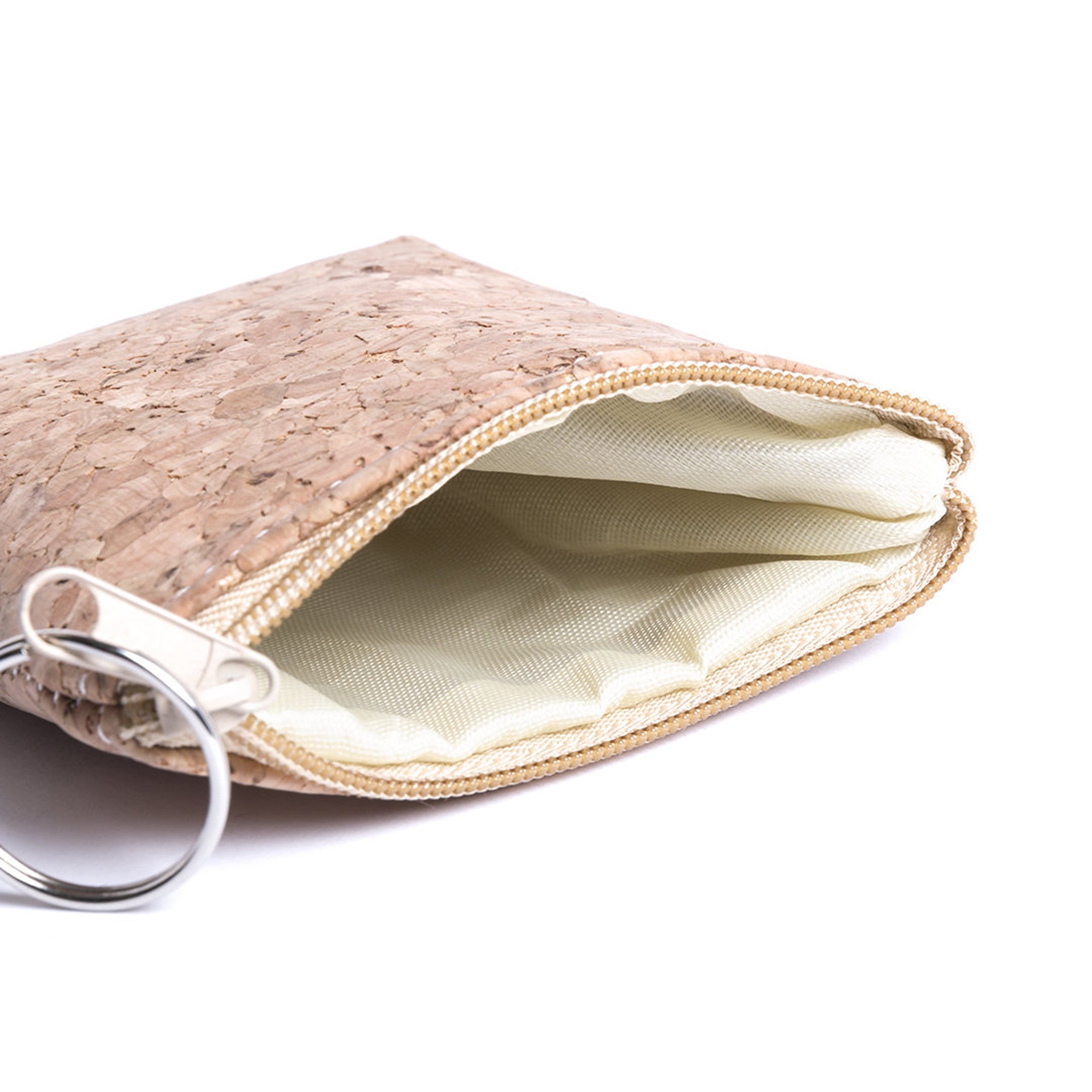 Mini monedero Llavero de Corcho Ecológico 10x9 cm | Monedero de Bolsillo con Forro Interior