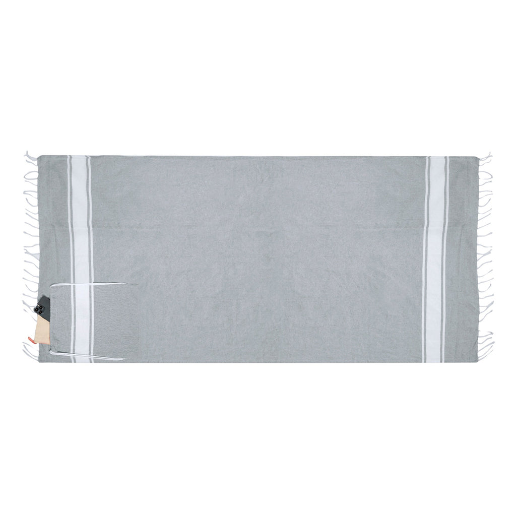 Pareo Toalla Mochila de Algodón Reciclado y RPET 180x90 cm | Toalla de Playa Sostenible 170 gr