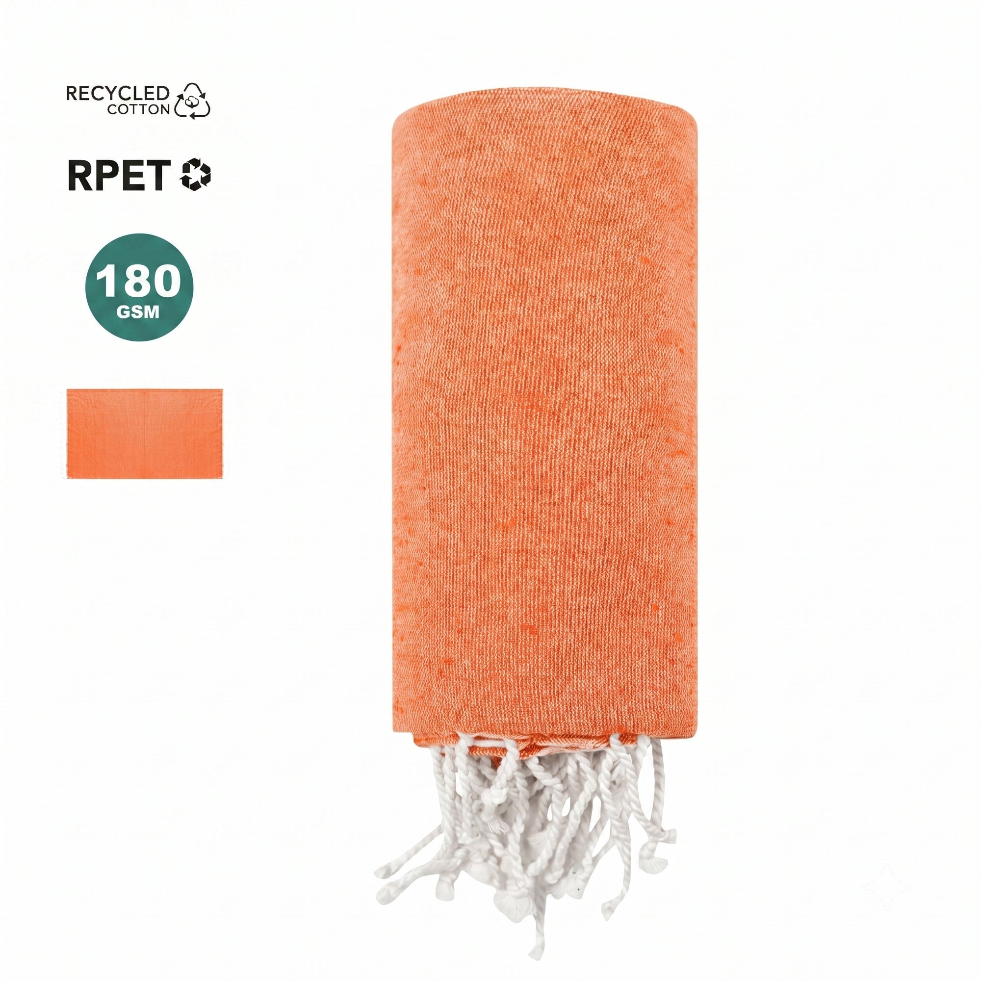 Pareo Toalla de Algodón Reciclado y RPET 170x90 cm | Toalla Fina de Playa Sostenible