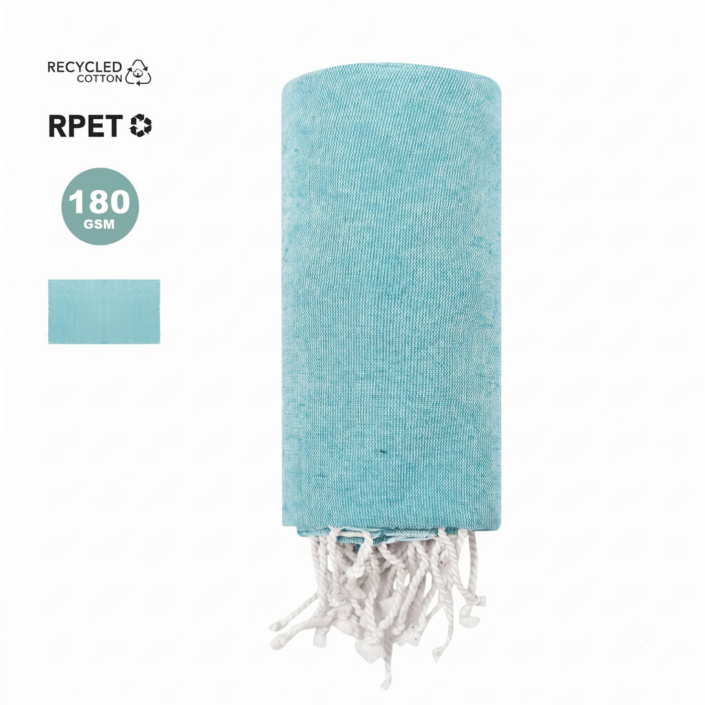 Pareo Toalla de Algodón Reciclado y RPET 170x90 cm | Toalla Fina de Playa Sostenible