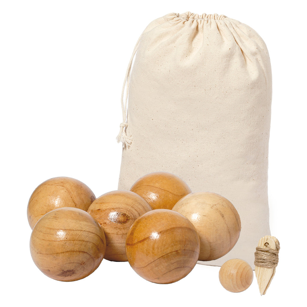 Juego de Petanca de Madera con Funda de Algodón | Aloy Regalos