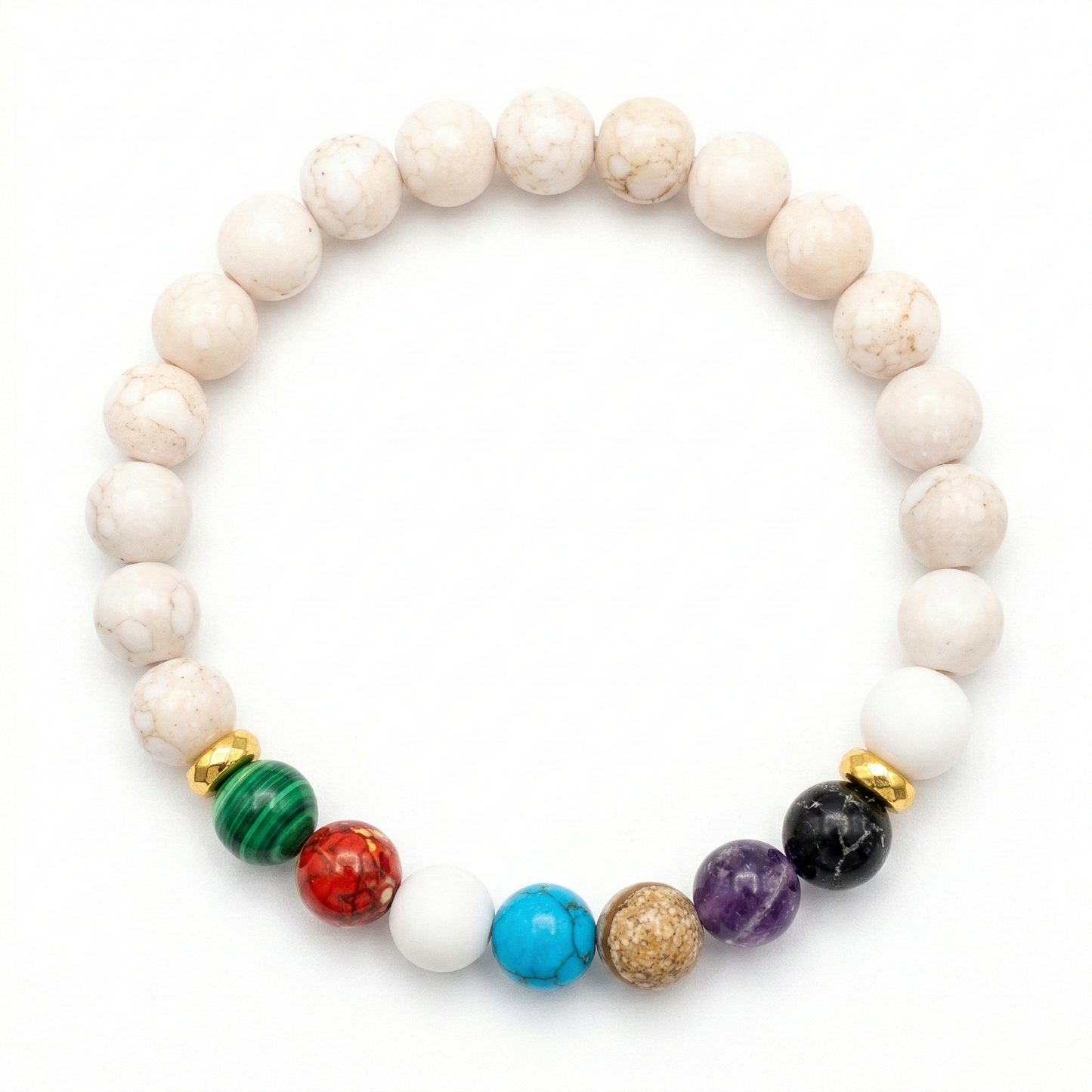 Pulsera Multicolor 7 Gemas: Diseño Inspirado en la Naturaleza y el Equilibrio