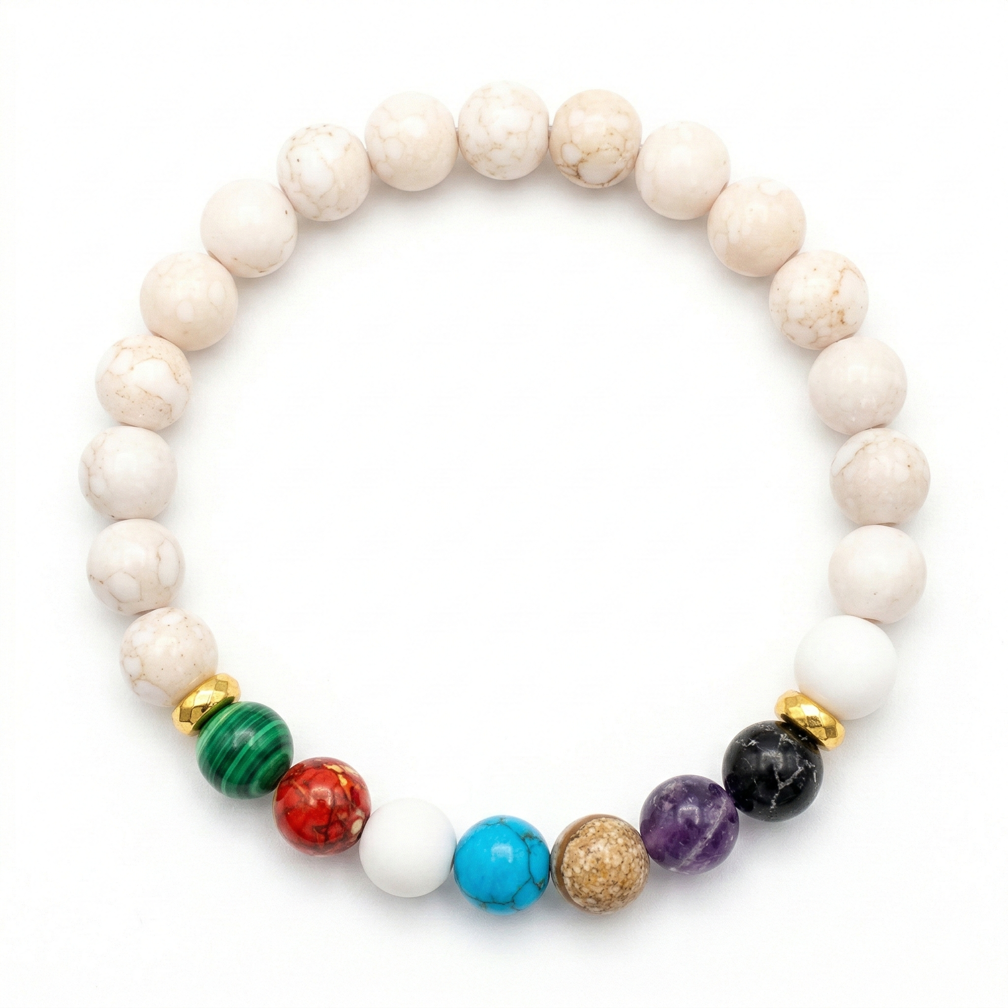 Pulsera Multicolor 7 Gemas: Diseño Inspirado en la Naturaleza y el Equilibrio