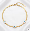 Pulsera de Acero Dorado con Detalles de Ojo: Elegancia y Diseño Atemporal