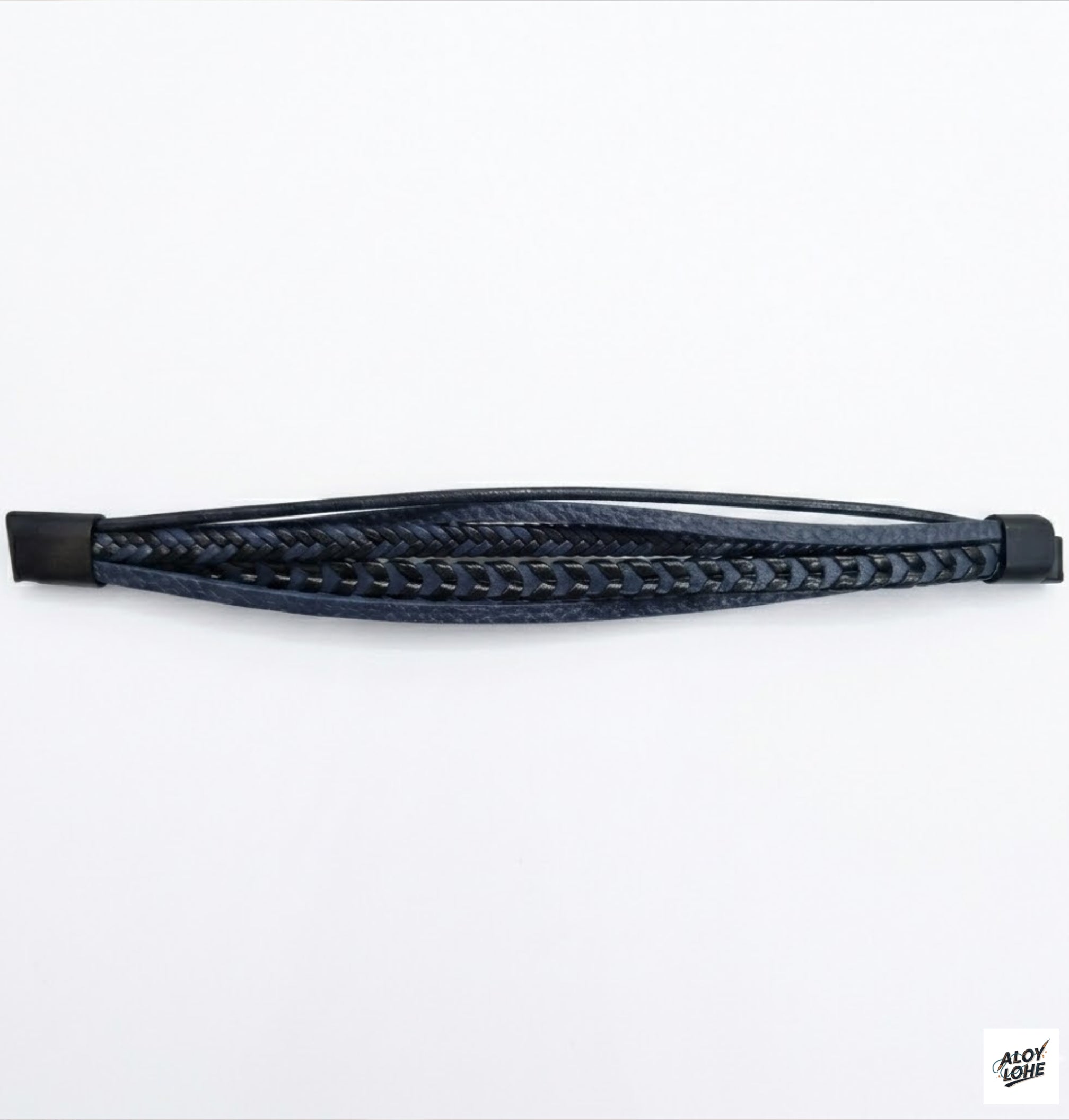 Pulsera de Amistad de Cuero Azul 5 Capas: Estilo y Conexión Masculina