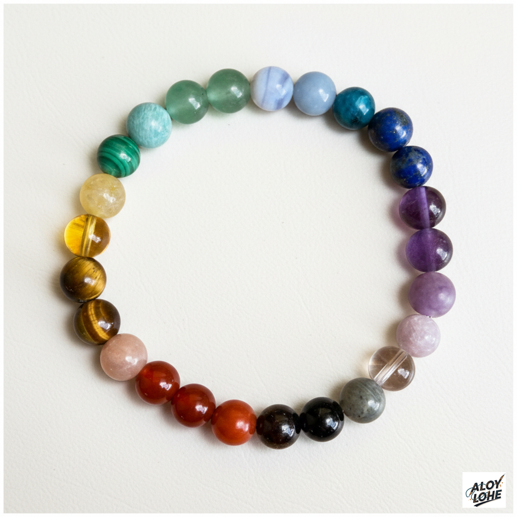 Pulsera Multicolor Piedras Naturales: Diseño Armonía y Estilo Natural