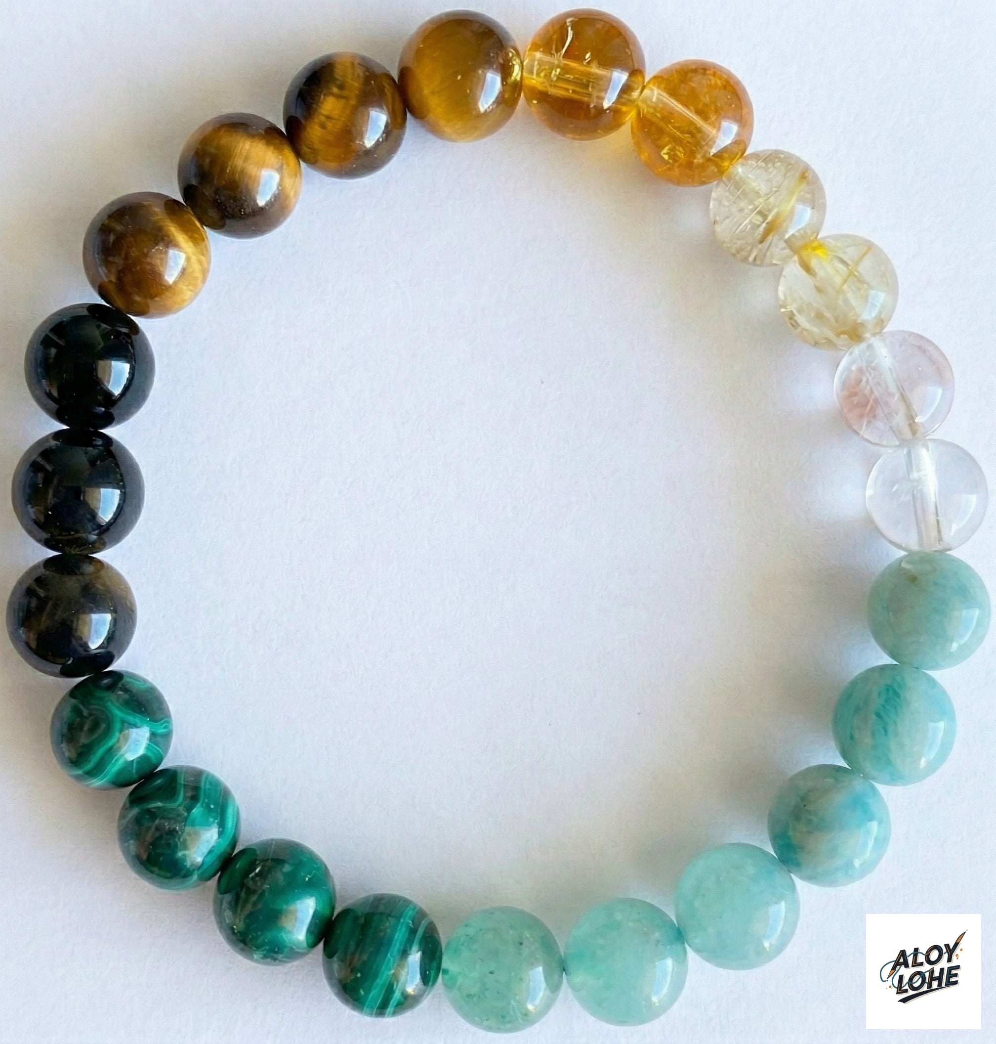 Pulsera de Piedras Naturales Combinadas: Diseño Inspirado en el Éxito y la Claridad