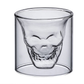 Set de 3 Vasos Calavera de Cristal (130 ml): Diseño Tridimensional para Licores