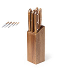 Set de Cuchillos Premium de 5 Piezas – Elegancia en Madera de Acacia y Precisión Profesional
