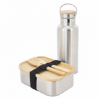 Set de Picnic Sostenible Premium: Acero Inoxidable y Bambú Natural (5 Piezas)