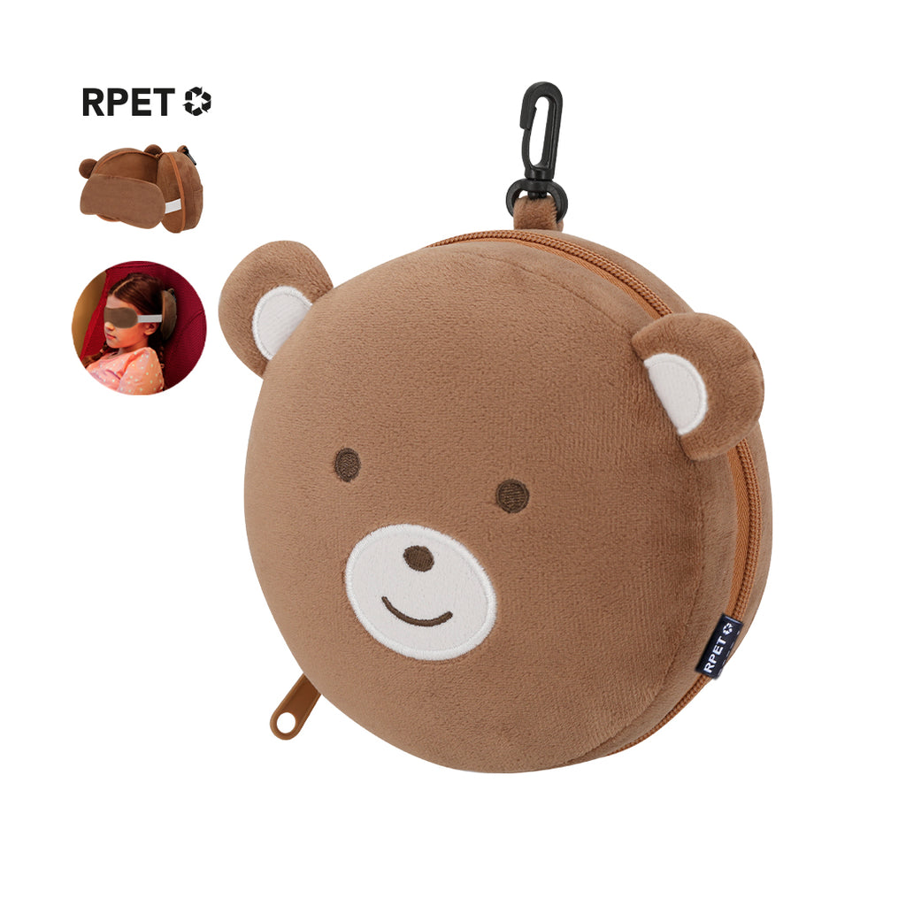 Set de Viaje Infantil Staneks 2 en 1: Peluche Osito y Kit de Descanso RPET