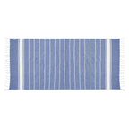 Pareo Toalla de Rayas Marineras 180x90 cm | Toalla Fina de Algodón Puro Reciclado