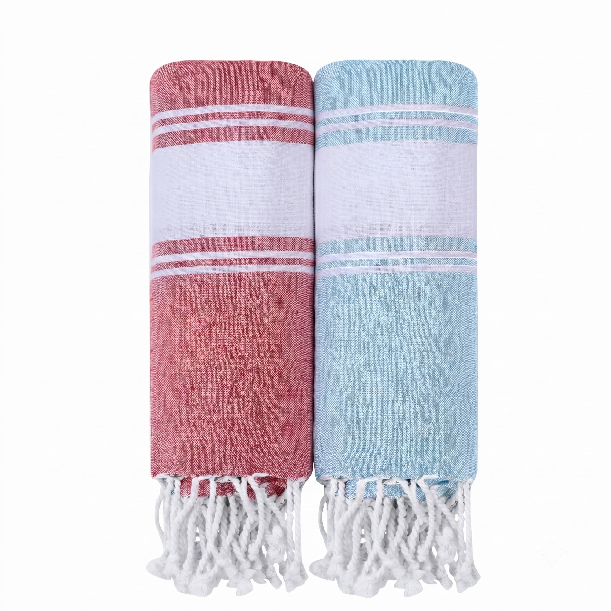 Pareo Toalla de Rayas Marineras 180x90 cm | Toalla Fina de Algodón Puro Reciclado